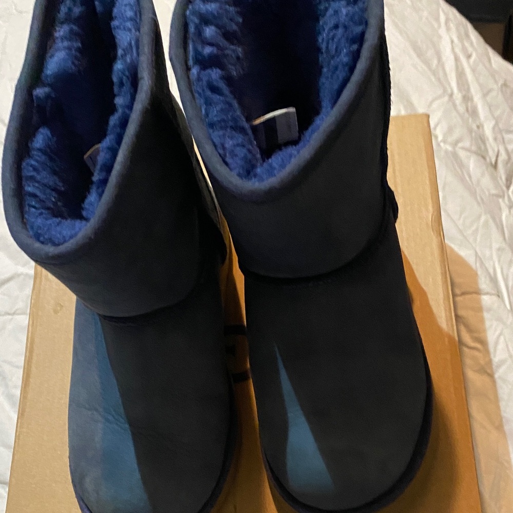 UGG Navy Blue Boots with Tan Sole